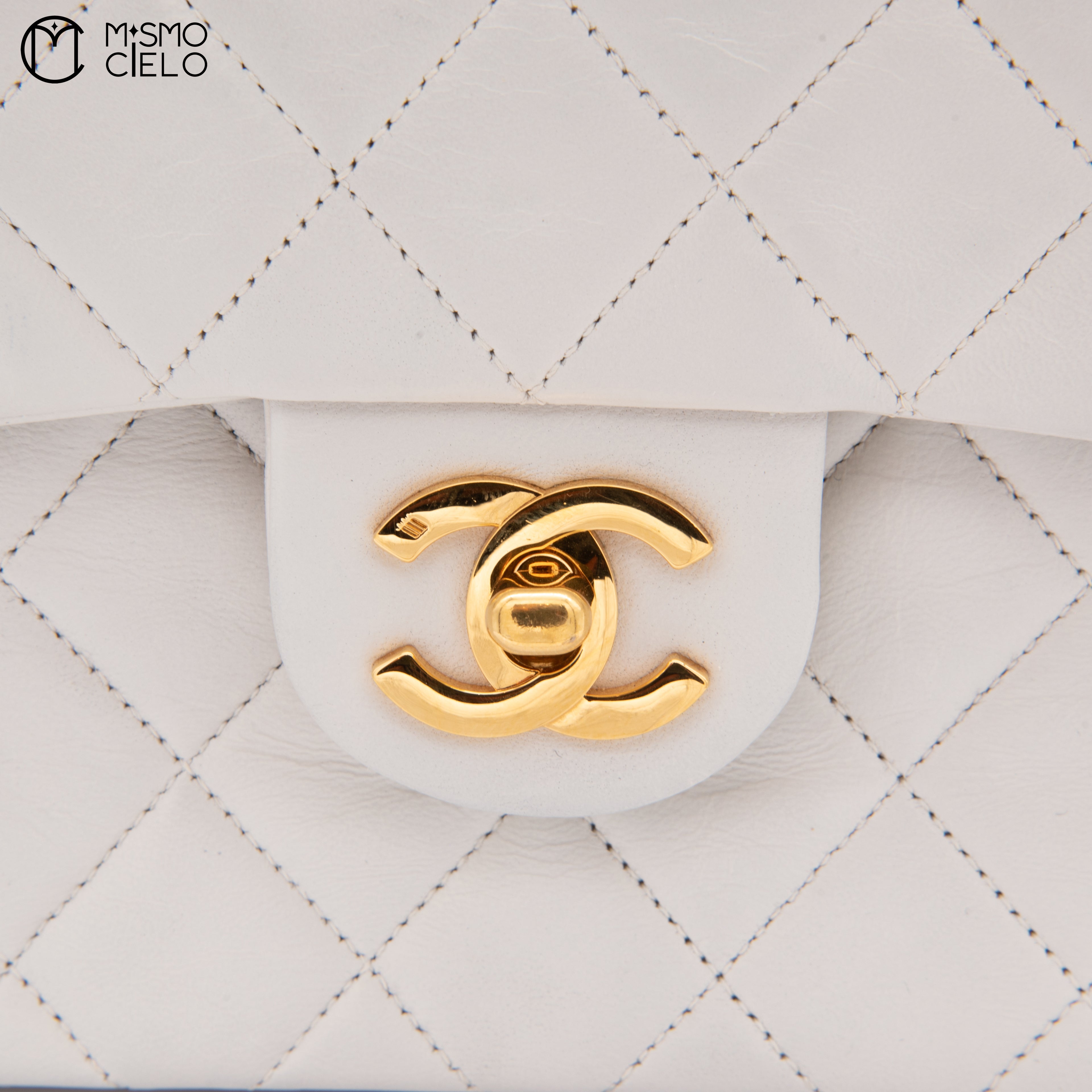 Mini Matelasse White Shoulder Bag