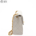 Mini Matelasse White Shoulder Bag