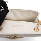 Mini Matelasse White Shoulder Bag