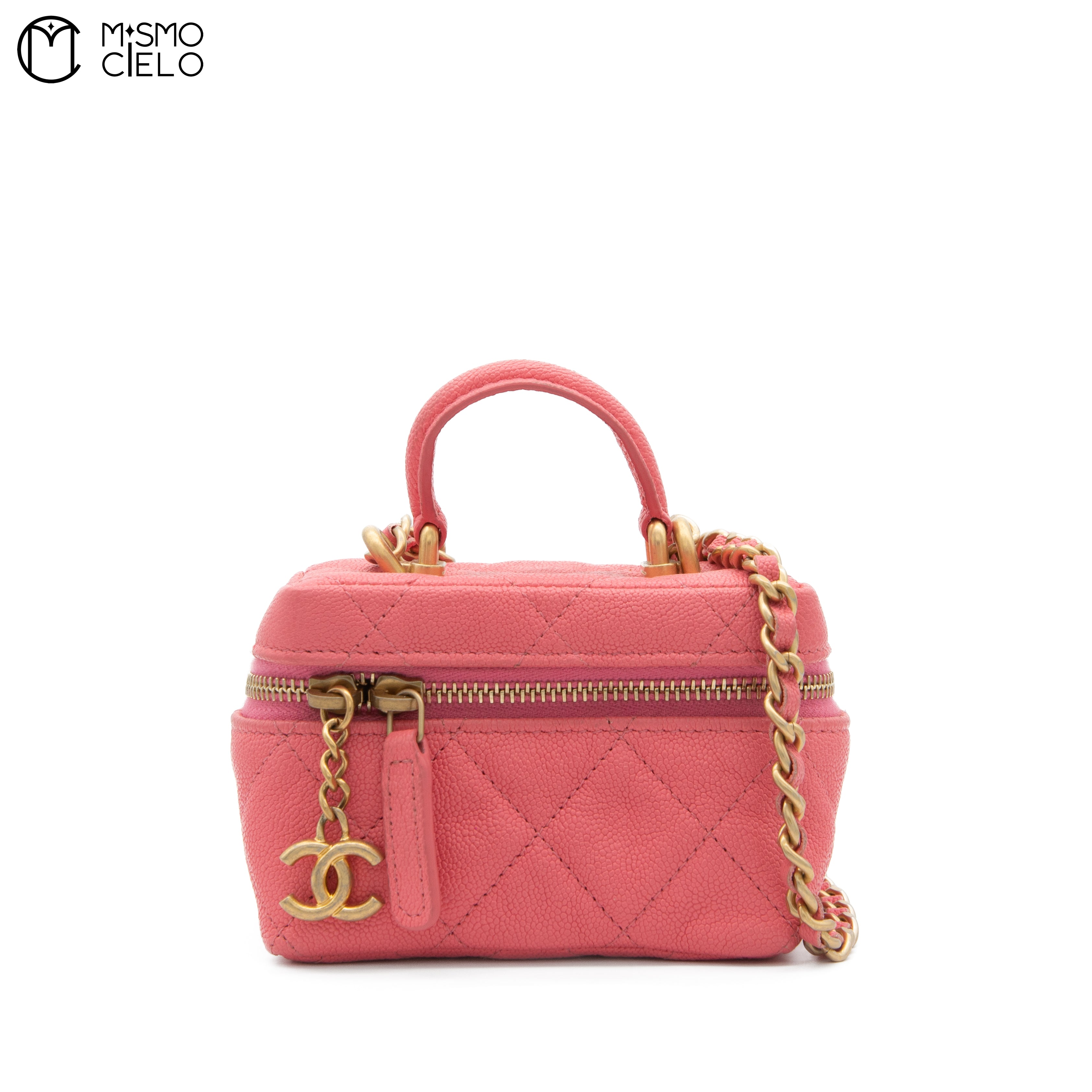 Mini Pink Caviar Skin Vanity Bag