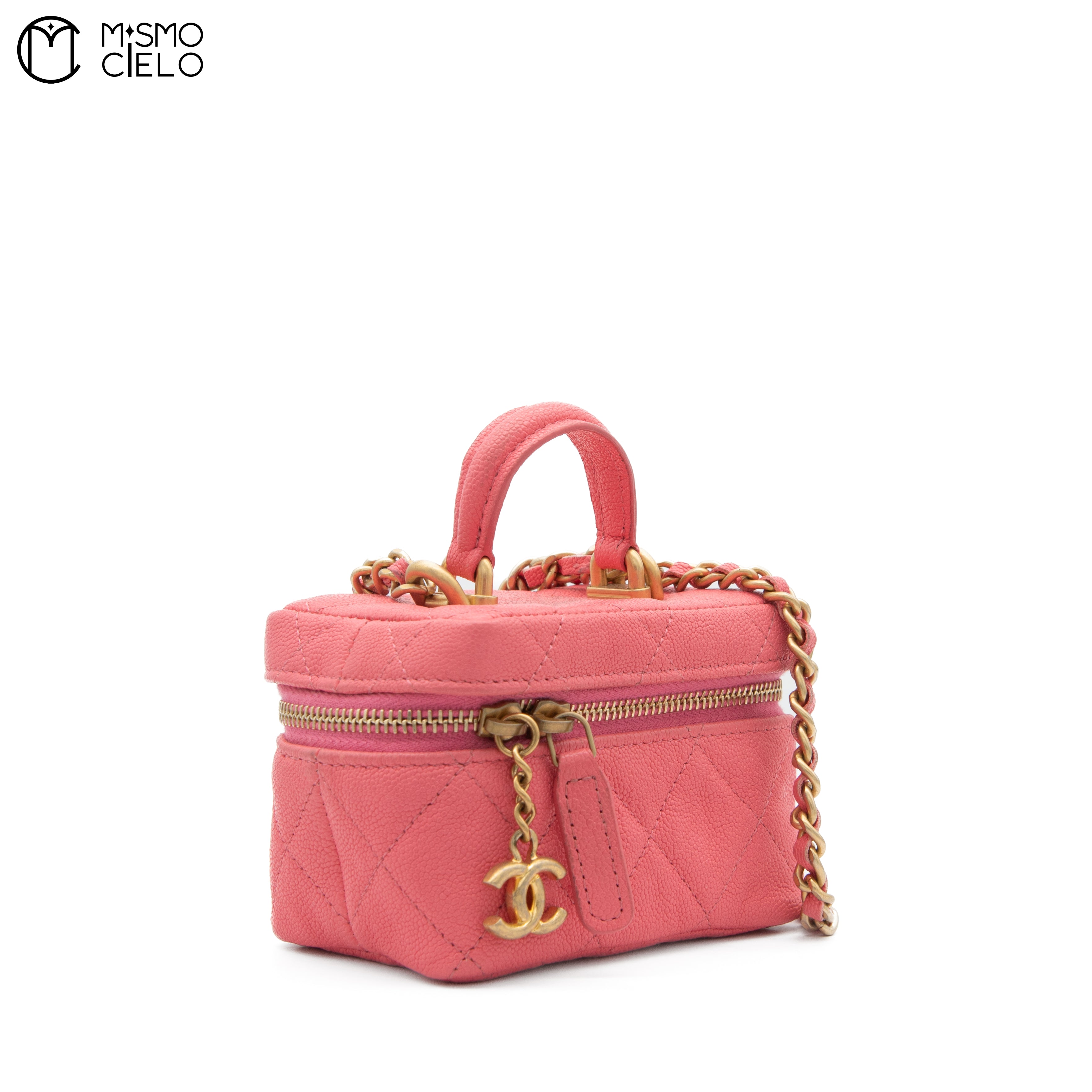 Mini Pink Caviar Skin Vanity Bag