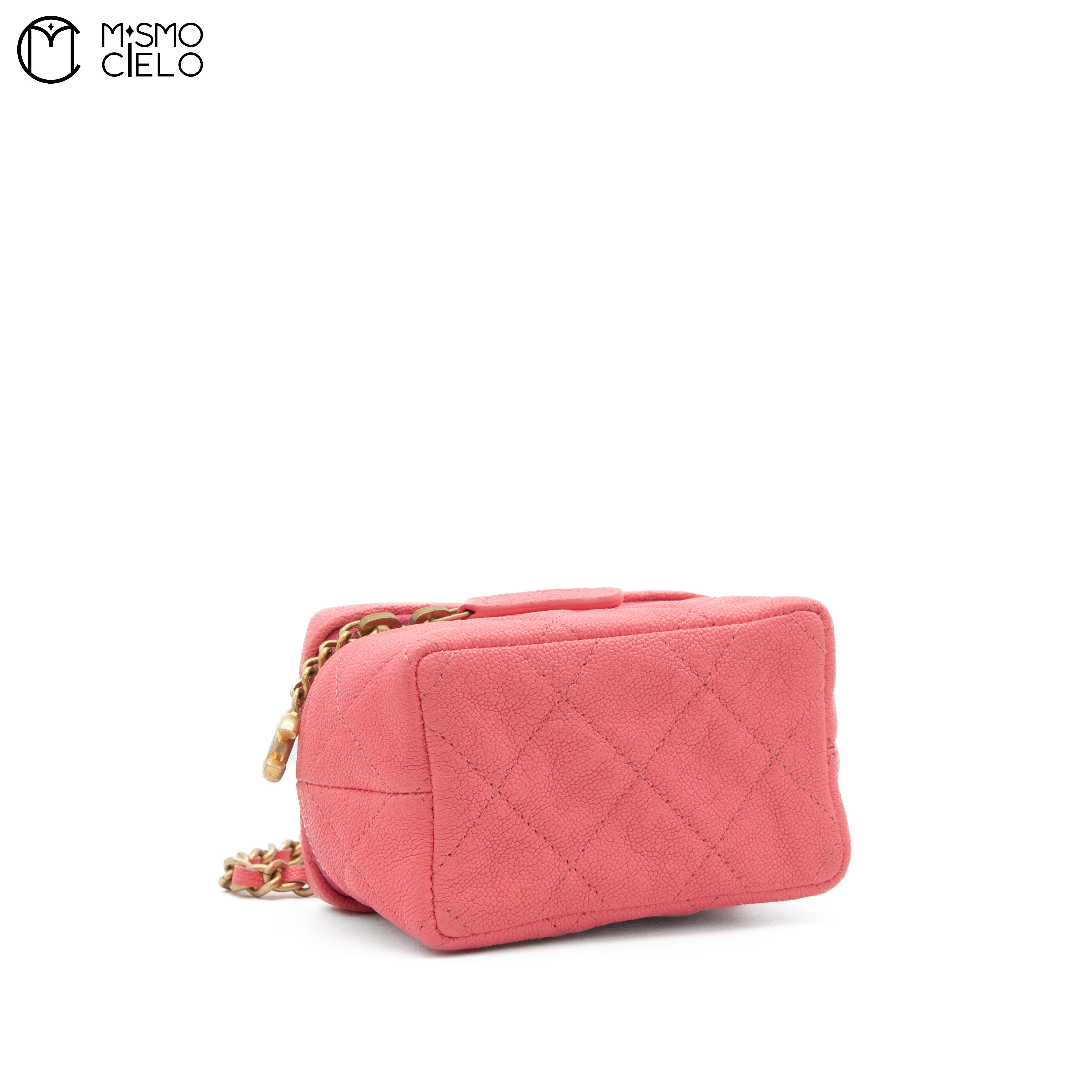Mini Pink Caviar Skin Vanity Bag