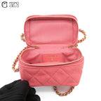 Mini Pink Caviar Skin Vanity Bag