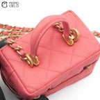 Mini Pink Caviar Skin Vanity Bag