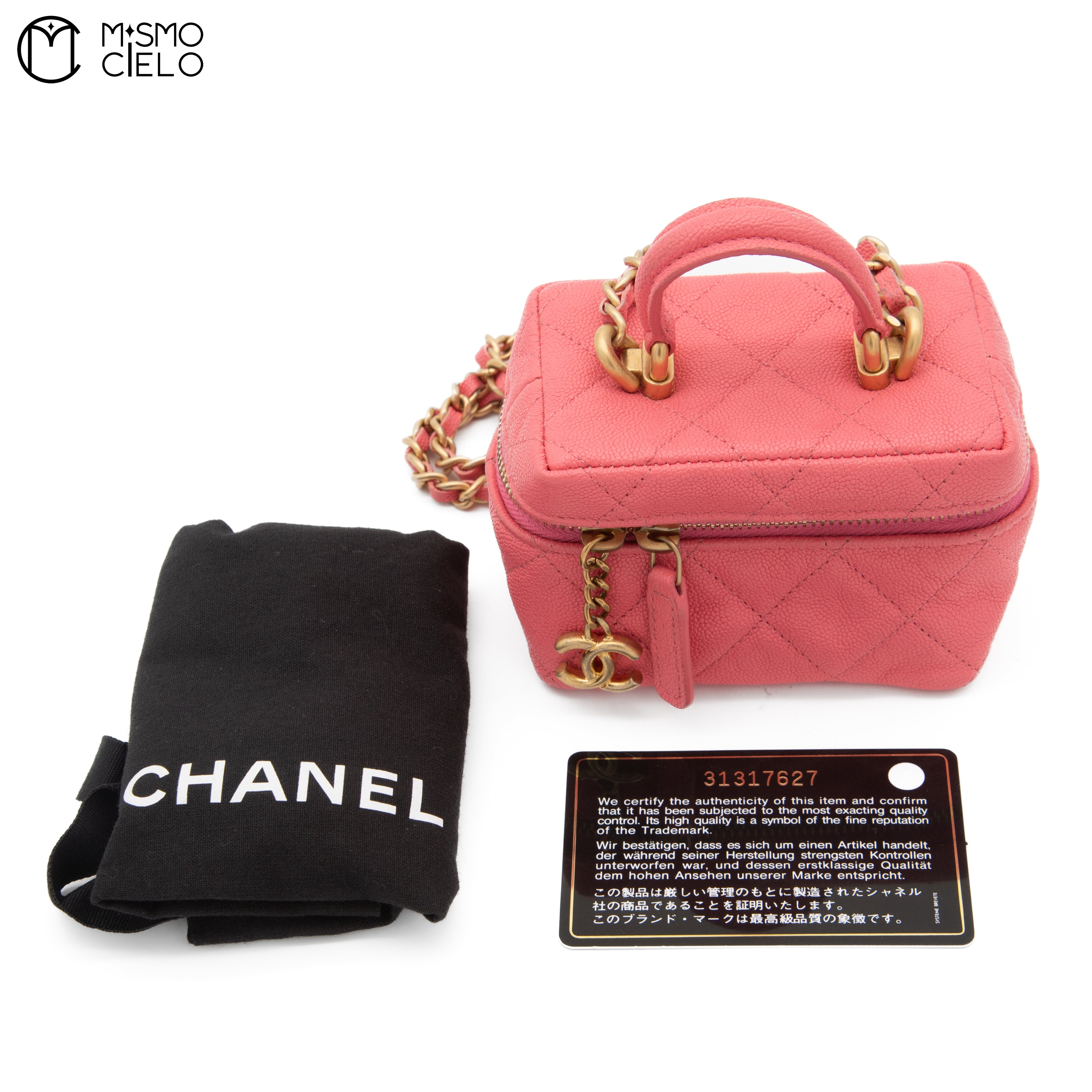 Mini Pink Caviar Skin Vanity Bag
