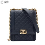 North South Boy Bag in Quilted Calfskin with Gold Tone Hardware