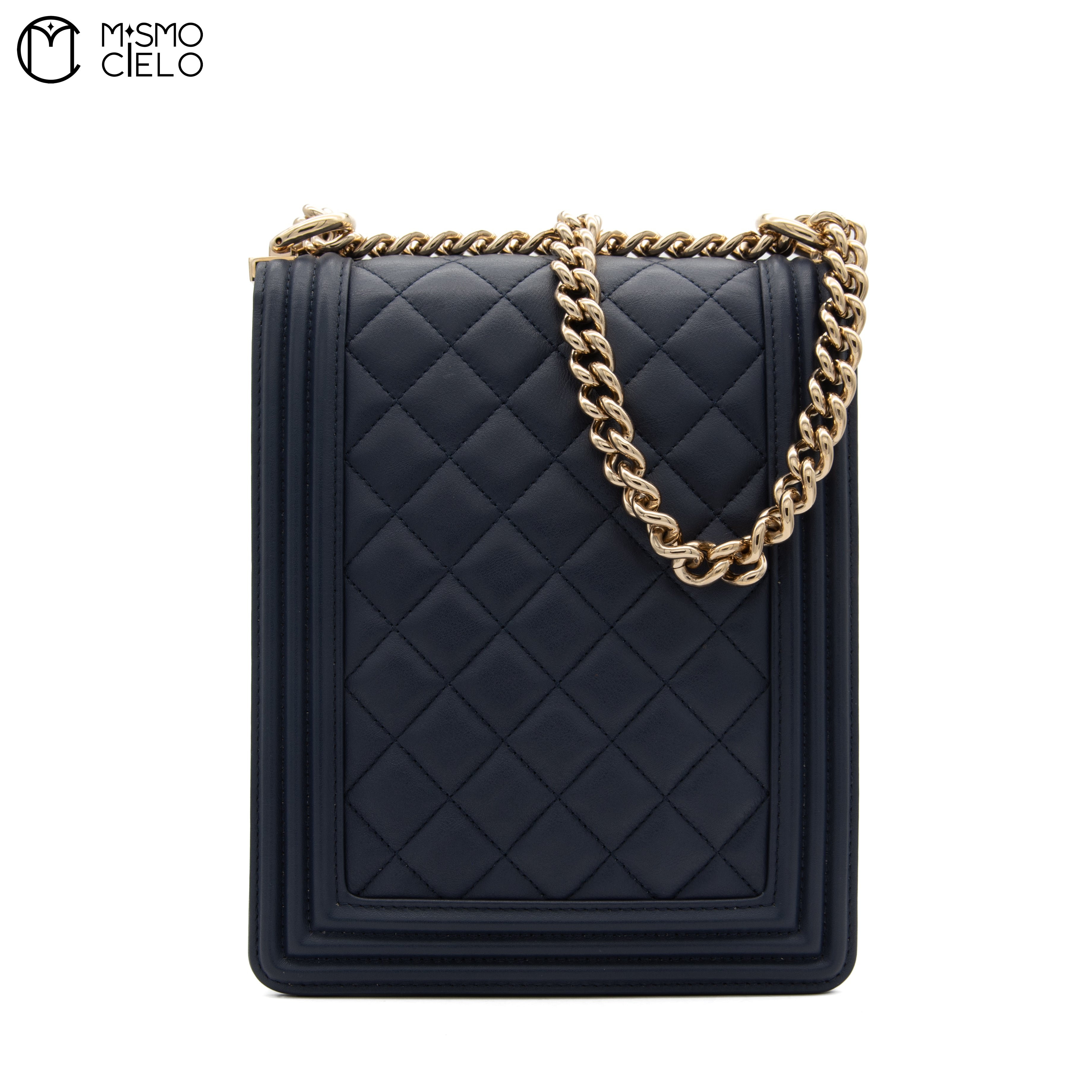 North South Boy Bag in Quilted Calfskin with Gold Tone Hardware