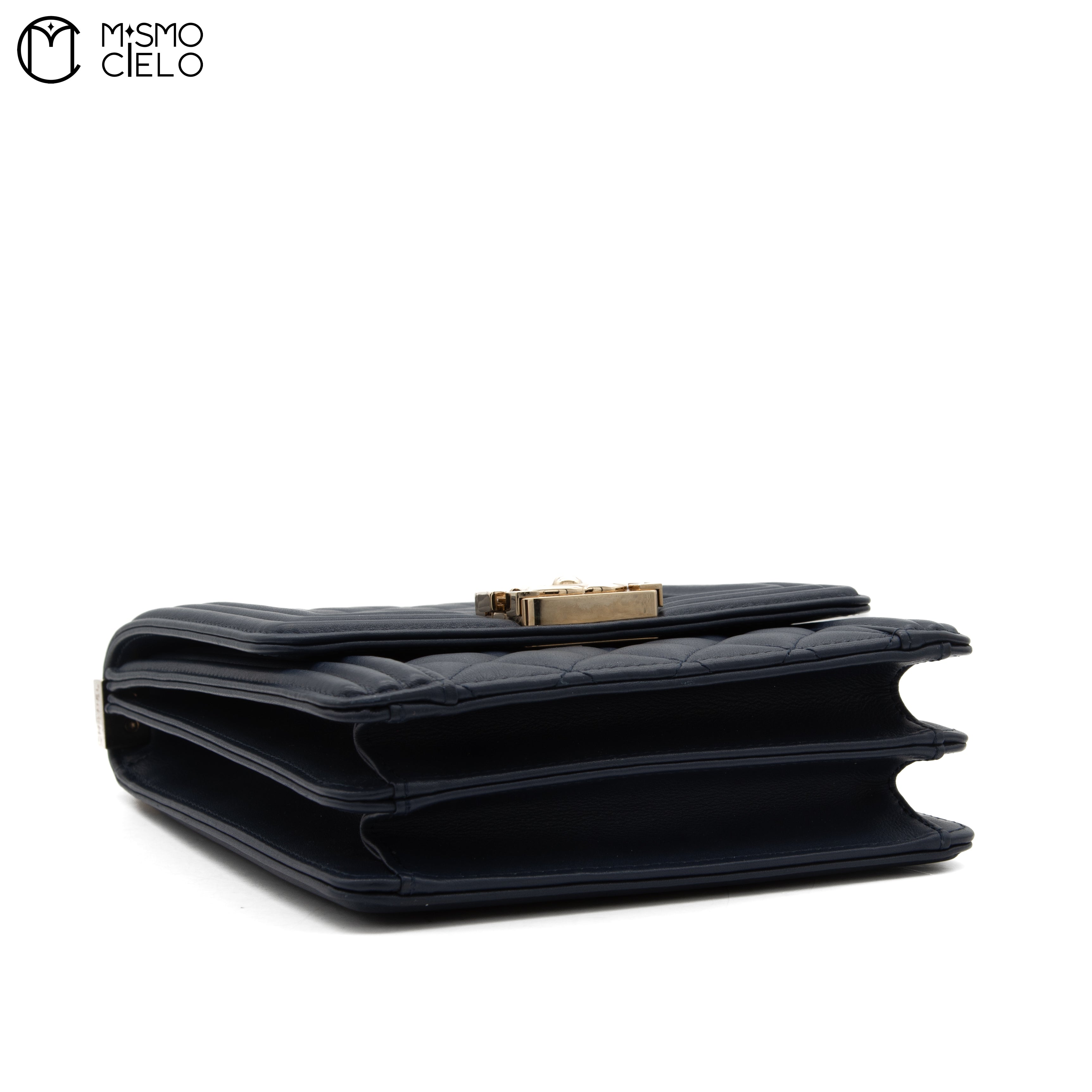 North South Boy Bag in Quilted Calfskin with Gold Tone Hardware