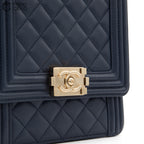 North South Boy Bag in Quilted Calfskin with Gold Tone Hardware