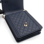 North South Boy Bag in Quilted Calfskin with Gold Tone Hardware