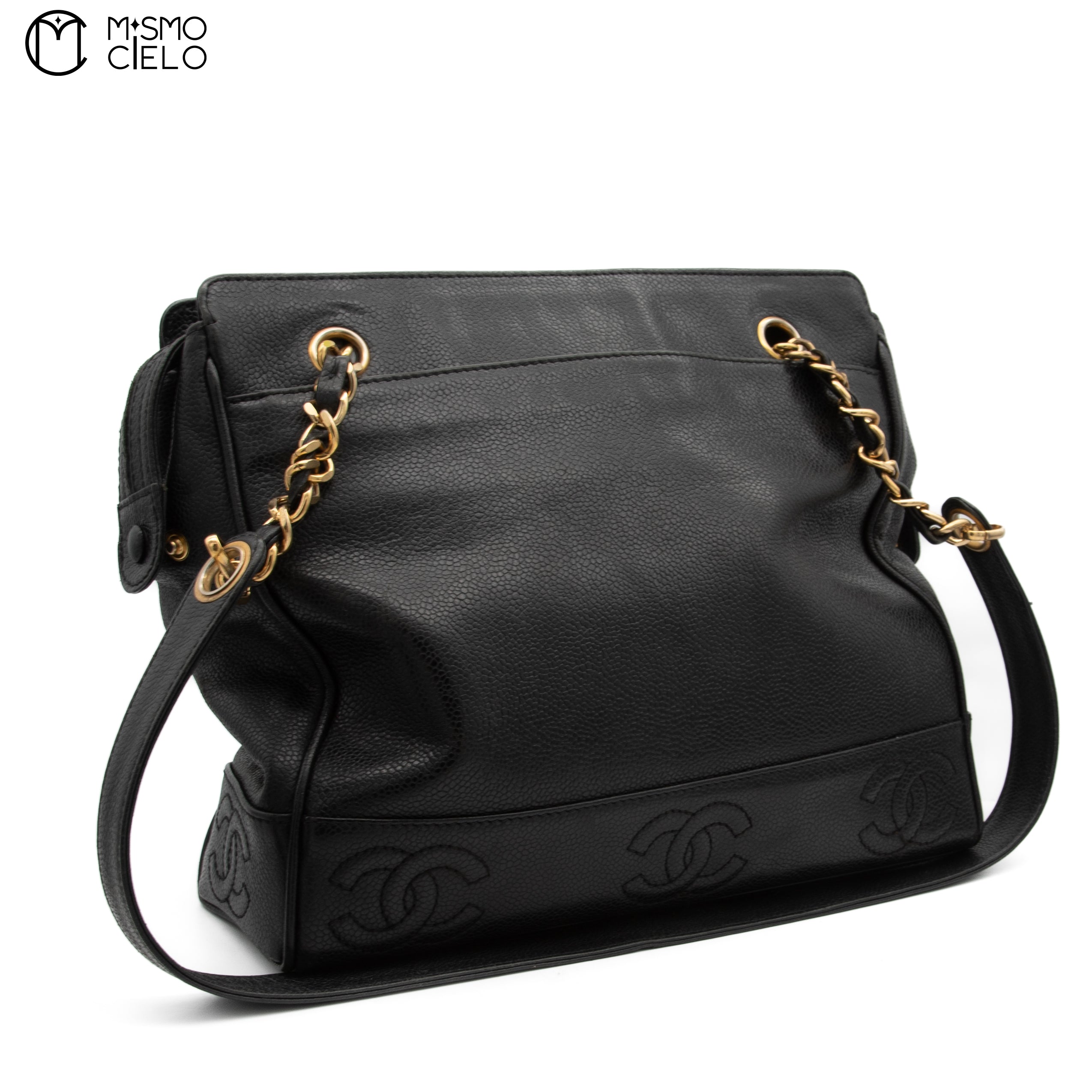 Triple Coco Caviar Skin Shoulder Bag