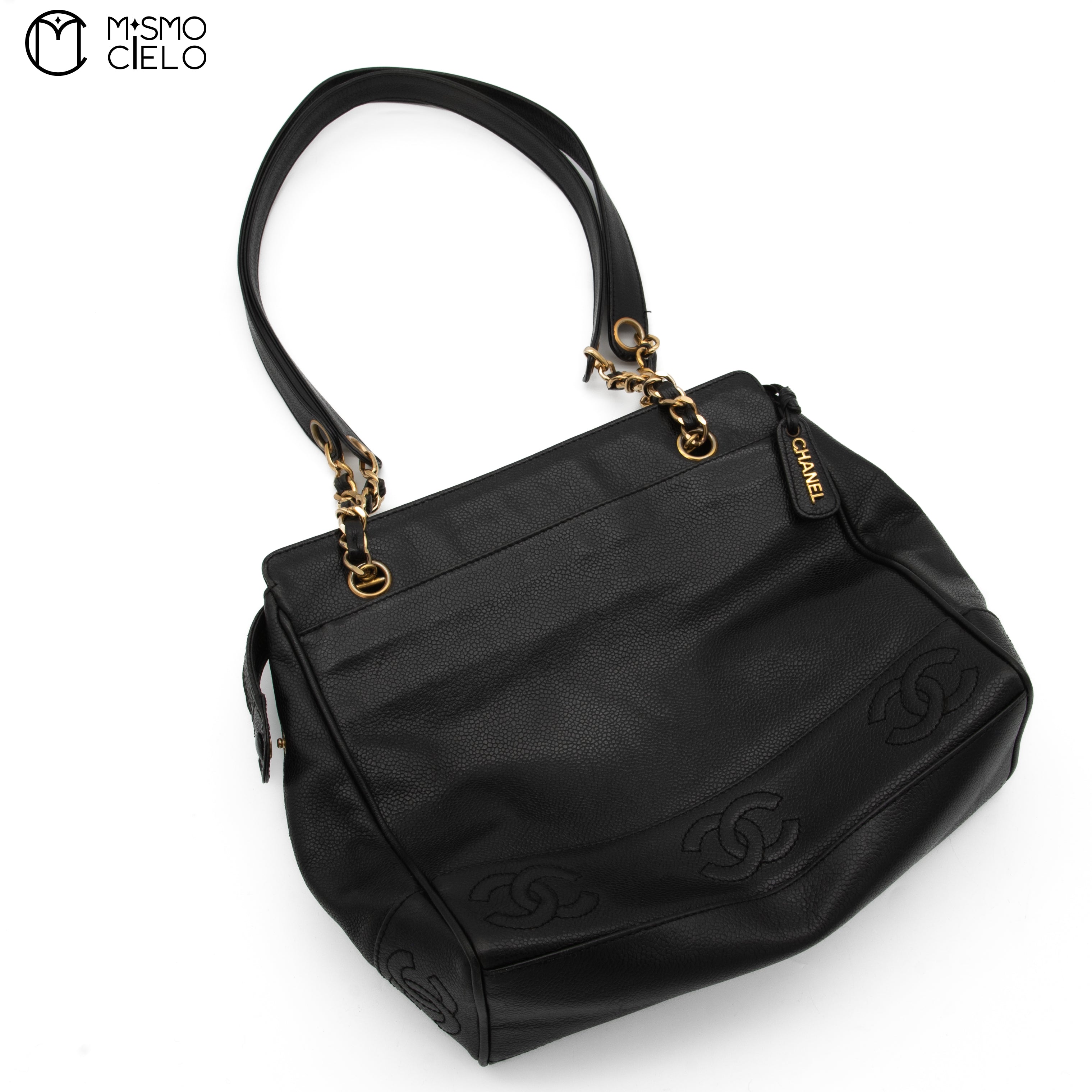 Triple Coco Caviar Skin Shoulder Bag