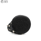 Lambskin Mini Pearl Chain Bucket Shoulder Bag
