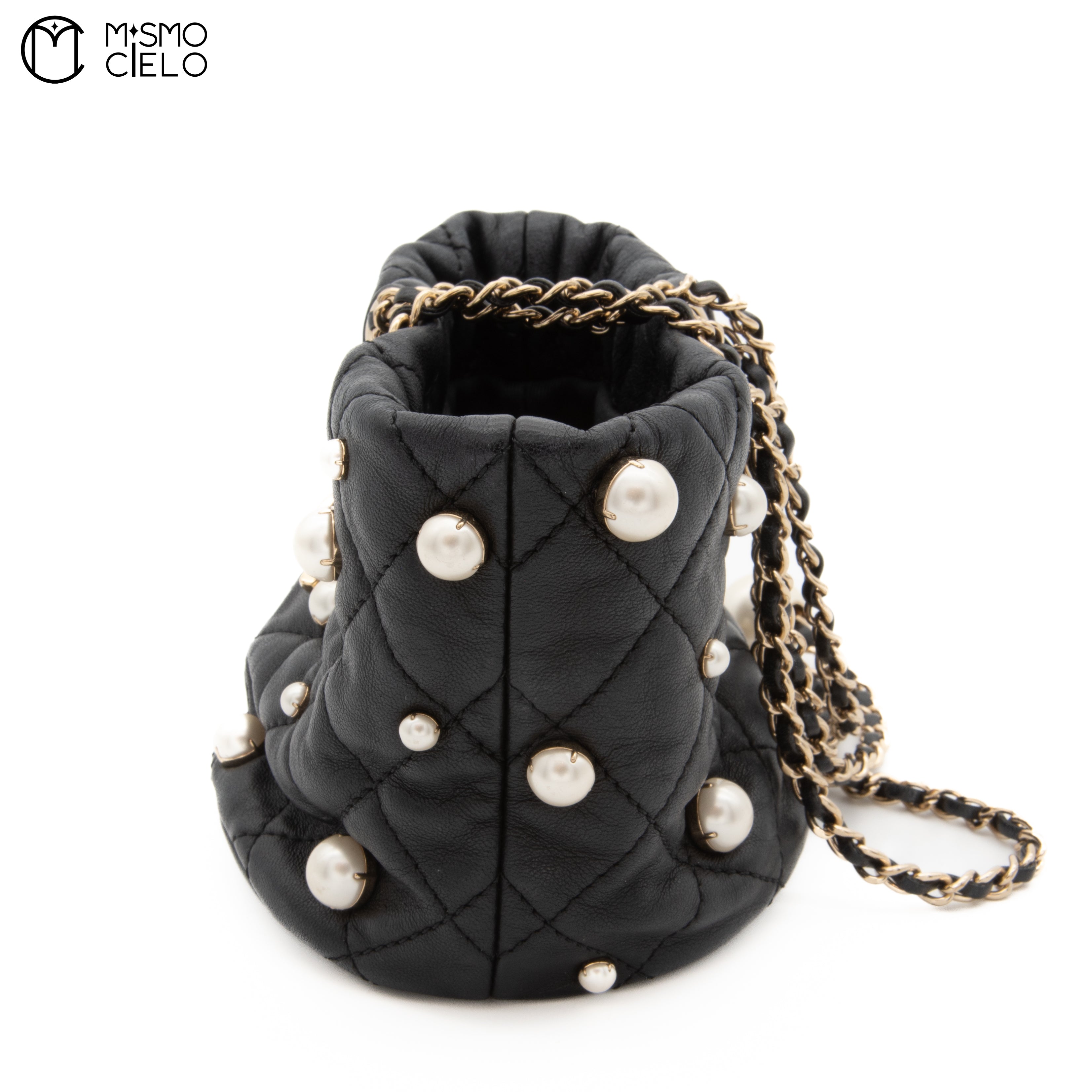 Lambskin Pearl Chain Shoulder