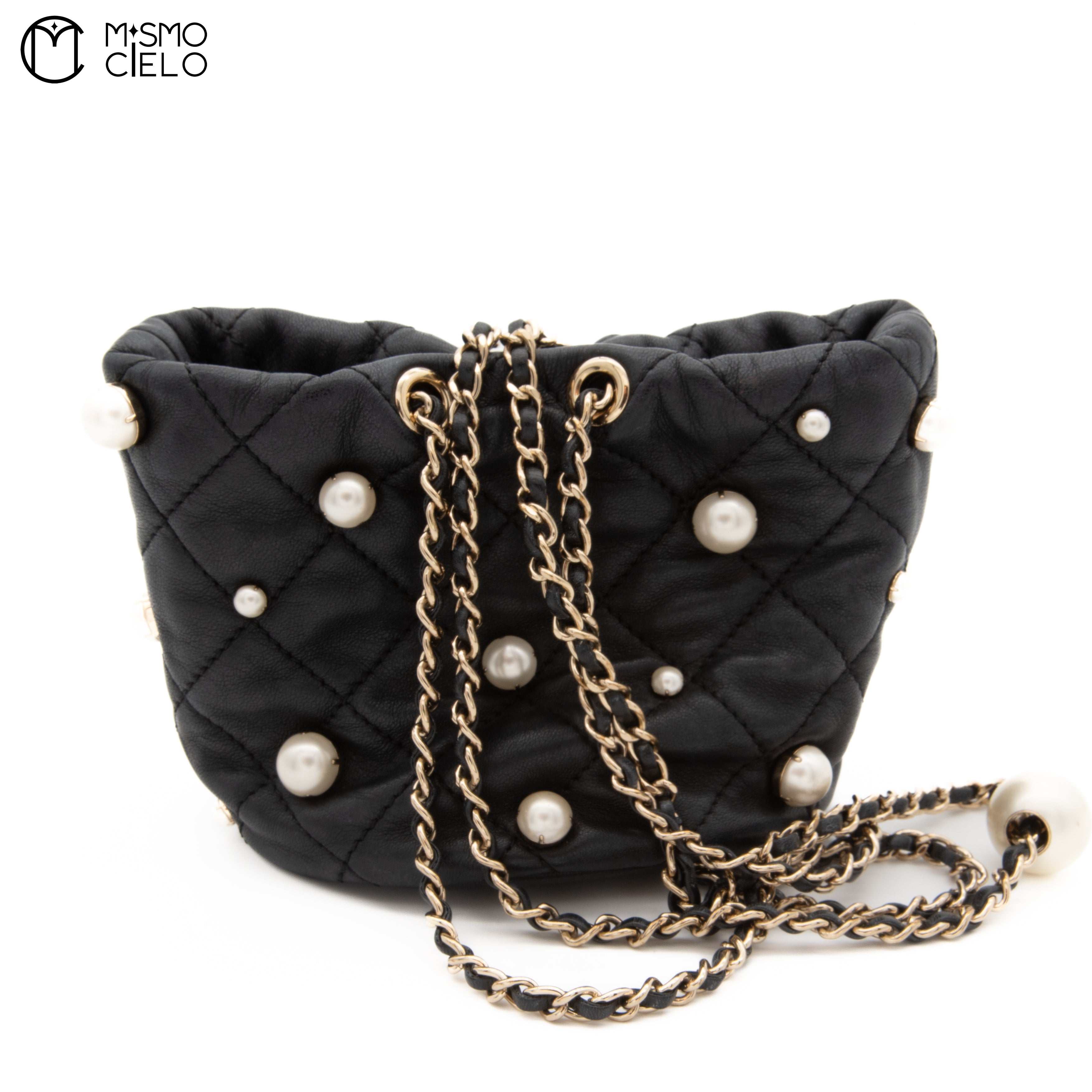 Lambskin Pearl Chain Shoulder