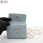 Matelasse Lambskin Pearl Chain