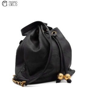 Coco Mark Drawstring Chain Backpack With Pouch