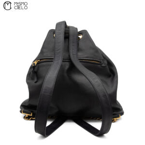 Coco Mark Drawstring Chain Backpack With Pouch