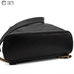 Coco Mark Drawstring Chain Backpack With Pouch