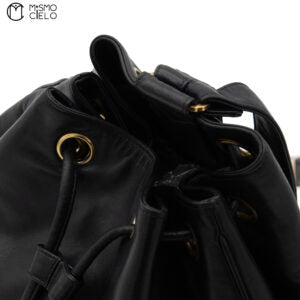 Coco Mark Drawstring Chain Backpack With Pouch