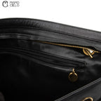 Caviar Skin Triple Coco Double Chain Shoulder Black