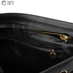 Caviar Skin Triple Coco Double Chain Shoulder Black