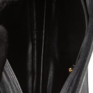 Caviar Skin Triple Coco Double Chain Shoulder Black