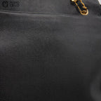 Caviar Skin Triple Coco Double Chain Shoulder Black