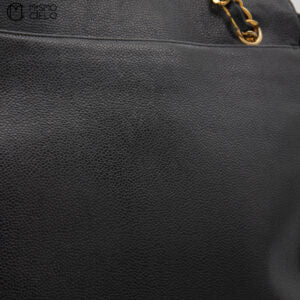 Caviar Skin Triple Coco Double Chain Shoulder Black