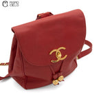 Caviar Skin Deca Coco Chain Red Backpack