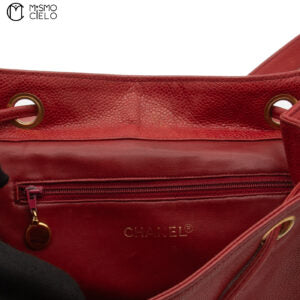 Caviar Skin Deca Coco Chain Red Backpack