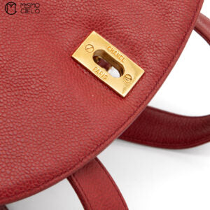 Caviar Skin Deca Coco Chain Red Backpack