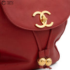 Caviar Skin Deca Coco Chain Red Backpack