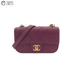 Purple Caviar Skin 2Way Shoulder Bag