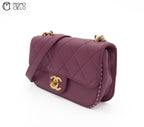 Purple Caviar Skin 2Way Shoulder Bag