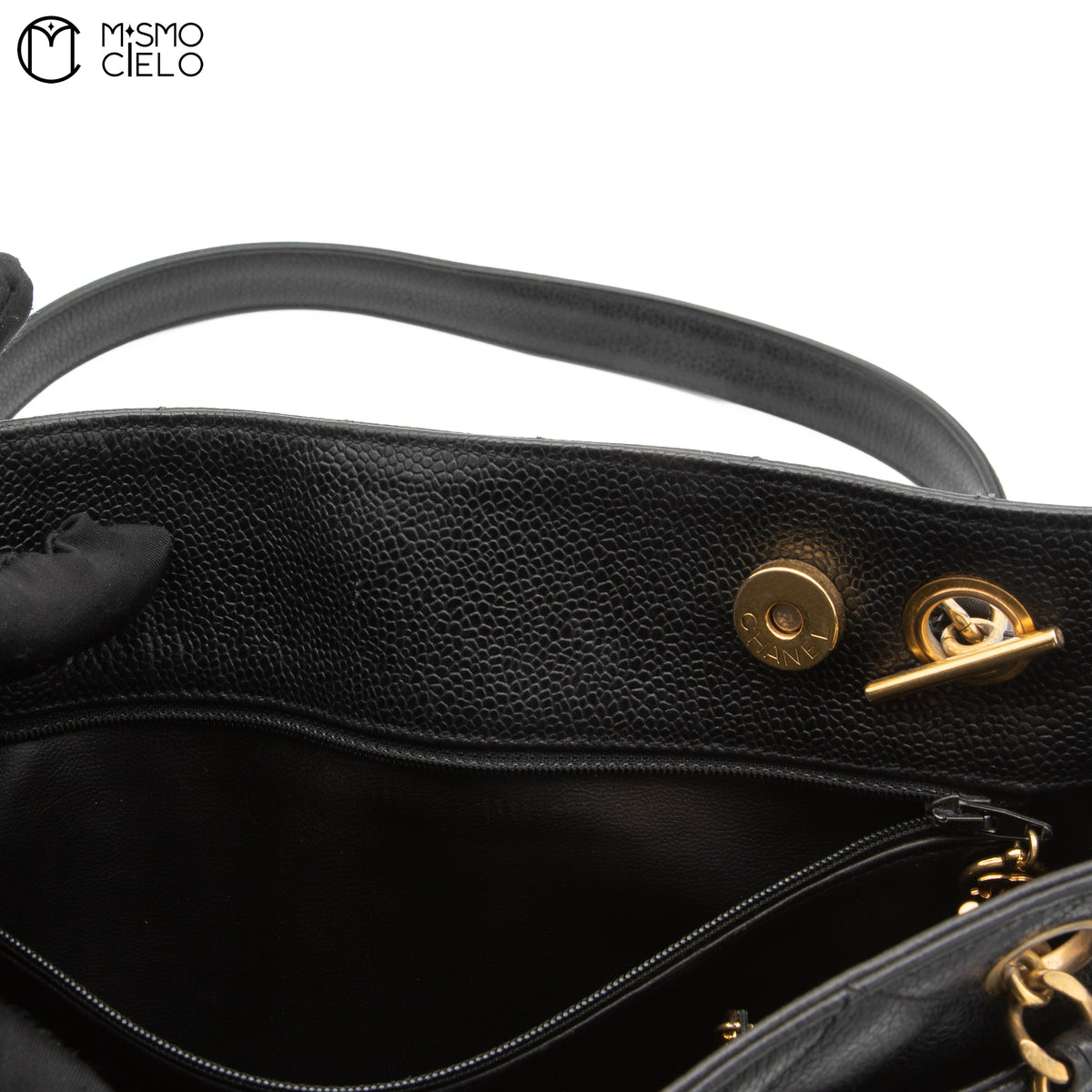 Black Caviar Skin Shoulder Bag