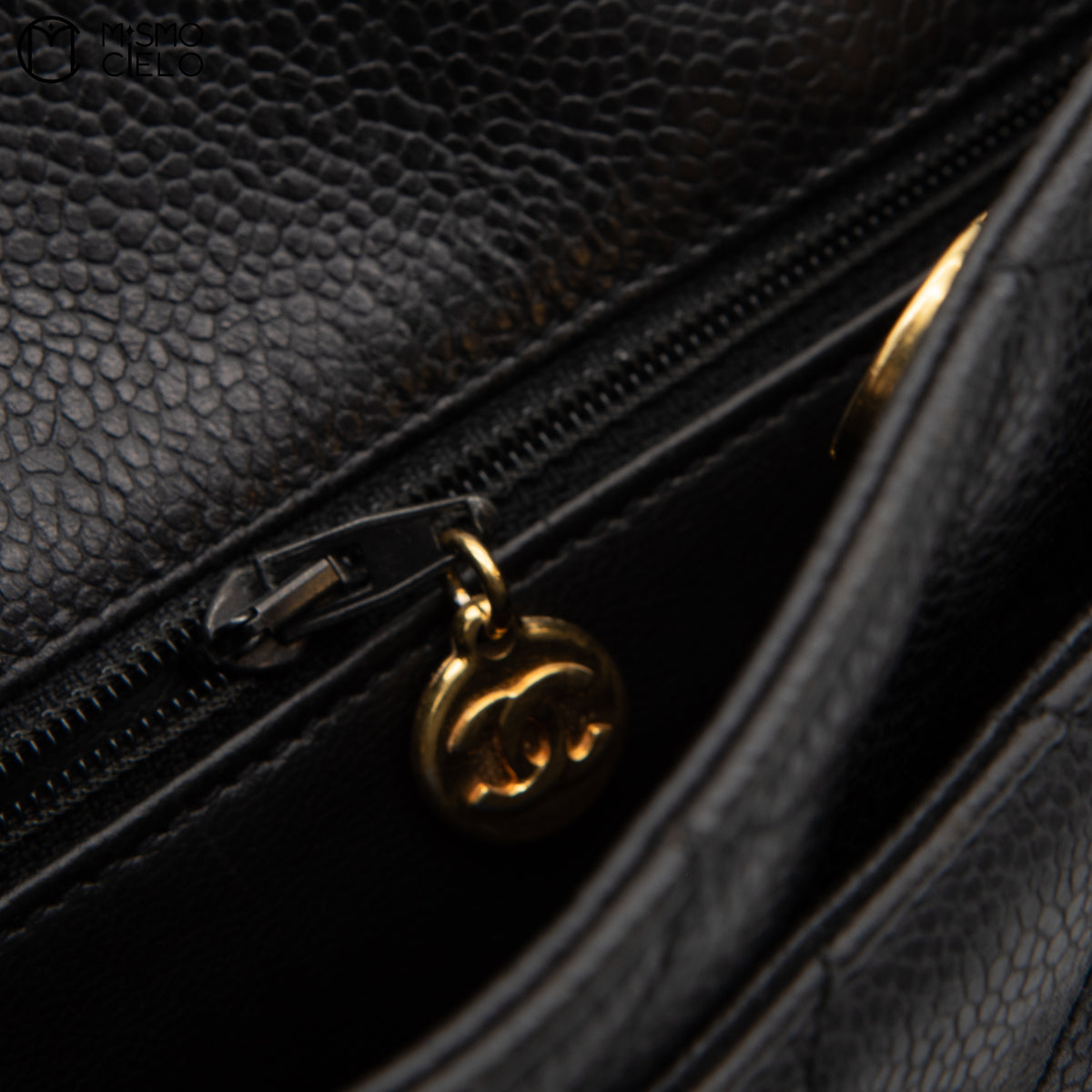 Black Caviar Skin Shoulder Bag