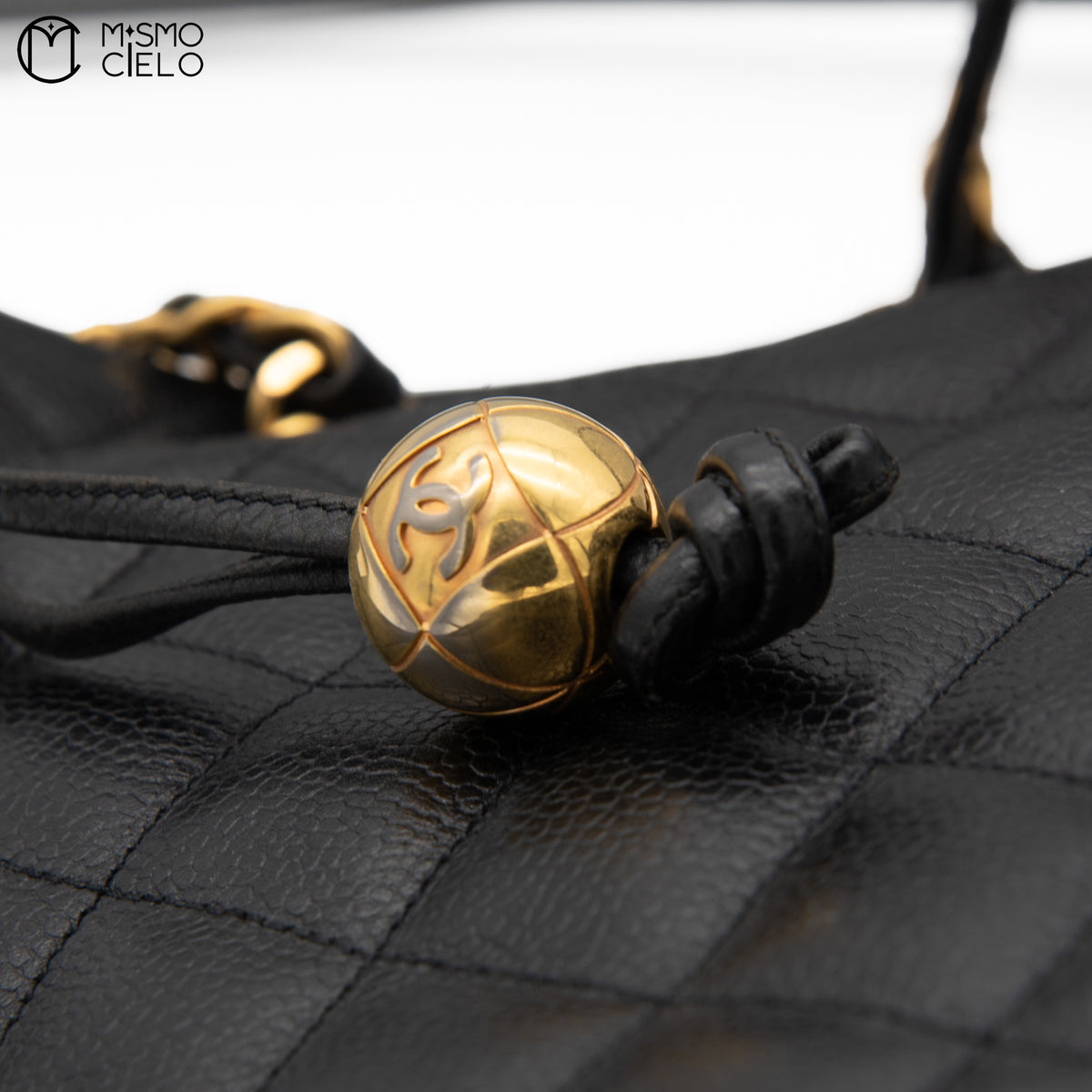 Black Caviar Skin Shoulder Bag