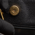 Black Caviar Skin Shoulder Bag
