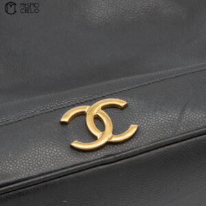 Caviar Skin Triple Coco Drawstring Chain Shoulder Bag With Pouch