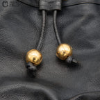 Caviar Skin Triple Coco Drawstring Chain Shoulder Bag With Pouch