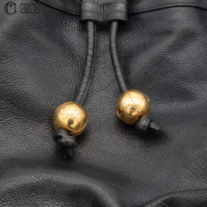 Caviar Skin Triple Coco Drawstring Chain Shoulder Bag With Pouch