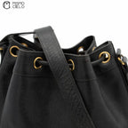 Caviar Skin Triple Coco Drawstring Chain Shoulder Bag With Pouch
