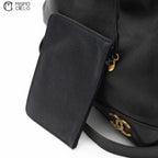 Caviar Skin Triple Coco Drawstring Chain Shoulder Bag With Pouch