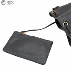 Caviar Skin Triple Coco Drawstring Chain Shoulder Bag With Pouch