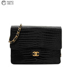 Coco Mark Crocodile Chain Shoulder Bag