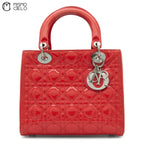 Lady Dior Red Shoulder Handbag