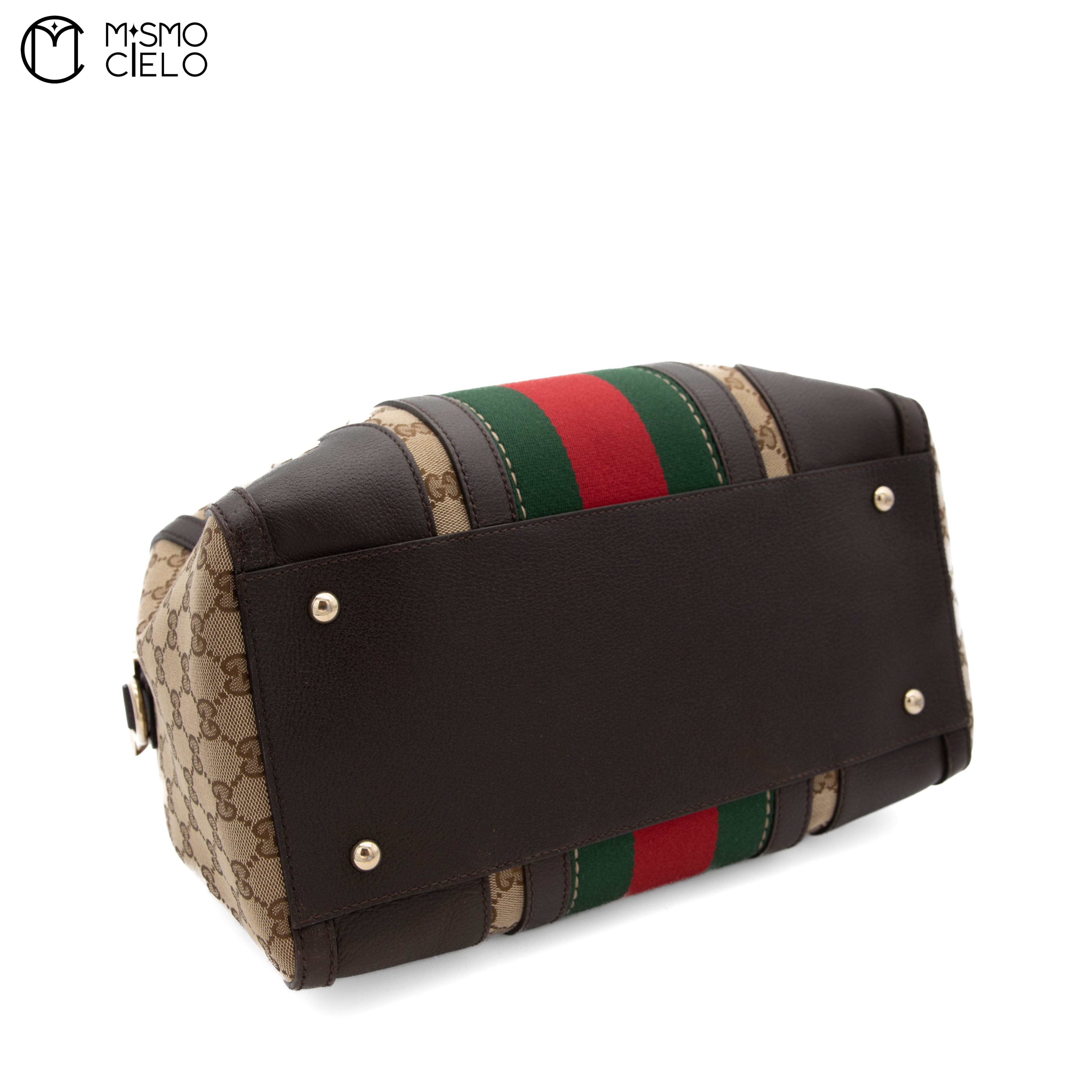 GG Canvas Bee & Star 2-Way Bag With Shelley Brown Strap