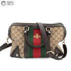 GG Canvas Bee & Star 2-Way Bag With Shelley Brown Strap