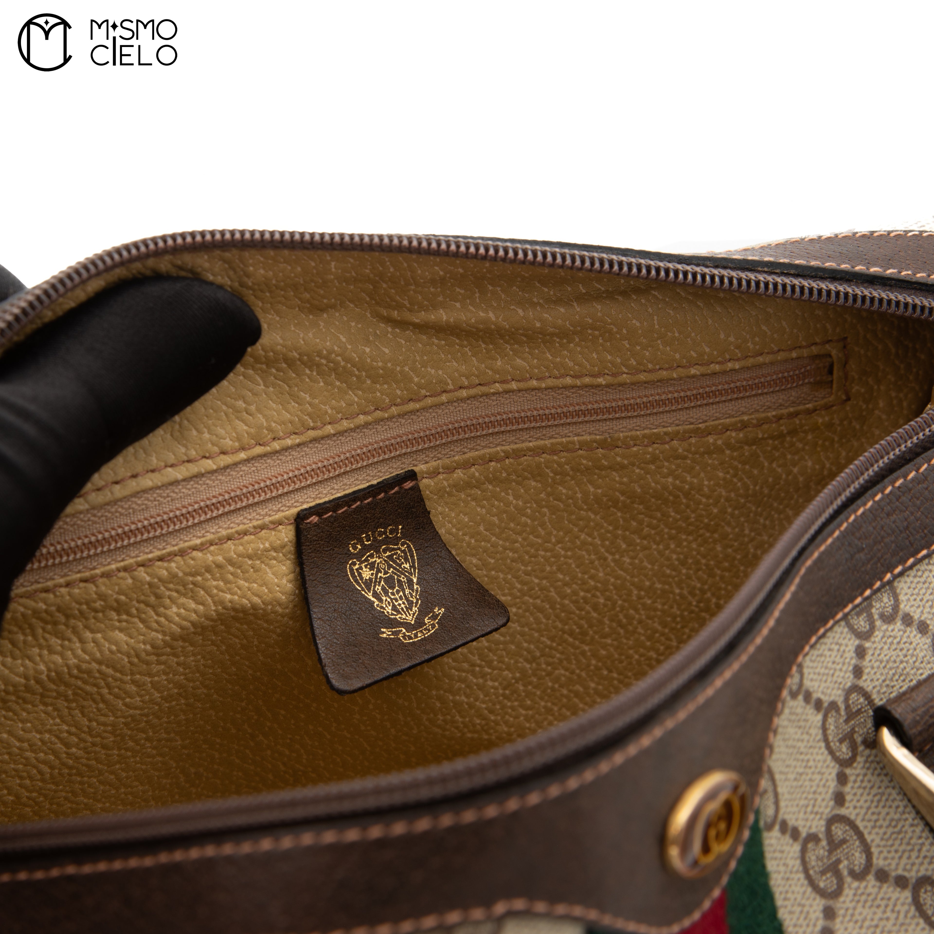 GG Canvas Bee & Star 2-Way Bag With Shelley Brown Strap